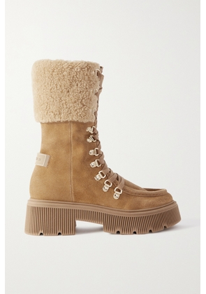 Bogner - Turin Shearling-trimmed Suede Boots - Brown - IT35,IT36,IT37,IT38,IT39,IT40,IT41,IT42