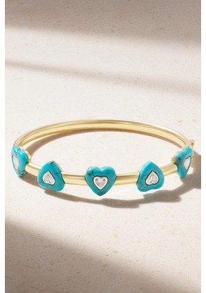 Emily P. Wheeler - Heart 18-karat Recycled Gold, Turquoise And Diamond Bracelet - One size