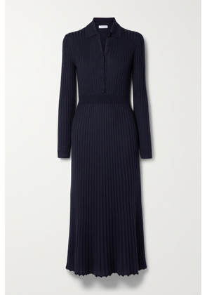 Gabriela Hearst - Ador Ribbed Cashmere And Silk-blend Midi Dress - Blue - x small,small,medium,large,x large