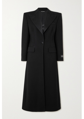 Dolce & Gabbana - Satin-trimmed Wool-blend Coat - Black - IT38,IT42,IT46