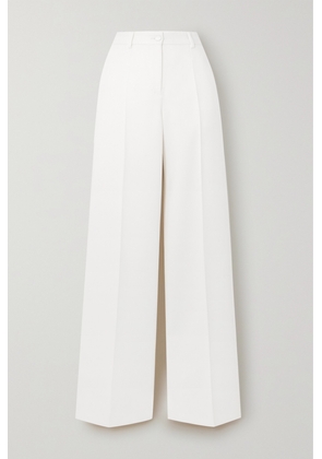 Dolce & Gabbana - Pleated Crepe Wide-leg Pants - White - IT40,IT44,IT46