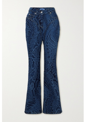 Mugler - Printed Mid-rise Flared Jeans - Blue - FR34,FR36,FR38,FR40,FR42,FR44,FR46