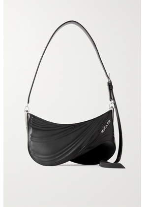 Mugler - Spiral Curve 01 Embossed Leather Shoulder Bag - Black - One size
