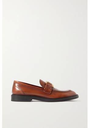 Chloé - Marcie Embellished Leather Loafers - Brown - IT37,IT37.5,IT38,IT38.5,IT39,IT39.5,IT40,IT40.5,IT41