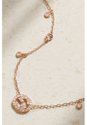 Gucci - Interlocking G 18-karat Rose Gold Diamond Necklace - One size