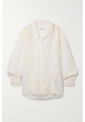 KHAITE - Nori Pintucked Silk-organza Shirt - Off-white - US0,US2,US4,US6,US8