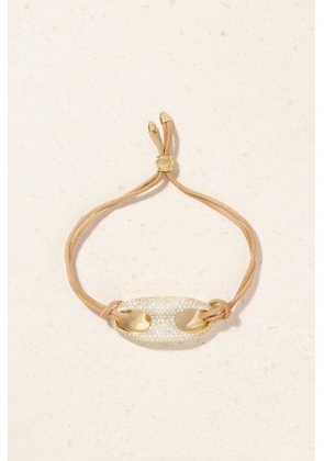 Jenna Blake - 18-karat Gold, Nubuck And Diamond Bracelet - One size