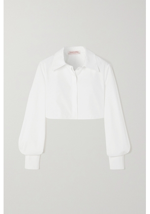 Valentino Garavani - Cropped Cotton-poplin Shirt - White - IT38,IT40,IT42,IT44,IT46,IT48,IT50