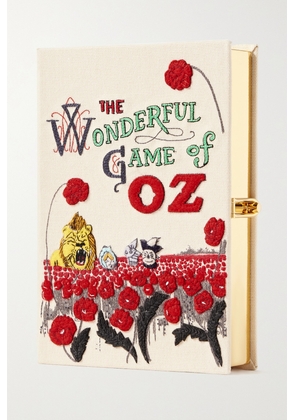 Olympia Le-Tan - The Wonderful Game Of Oz Embroidered Appliquéd Canvas Clutch - White - One size