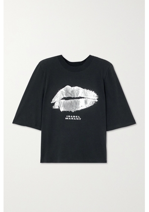 Isabel Marant - Ben Printed Cotton-jersey T-shirt - Black - x small,small,medium,large,x large