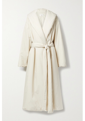 The Row - Francine Padded Oversized Belted Shell Coat - Off-white - small,medium