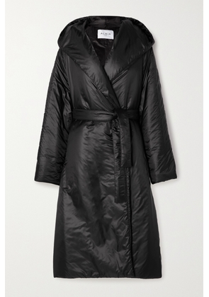 Alaïa - Belted Padded Hooded Shell Coat - Black - x small,small,medium,large,x large