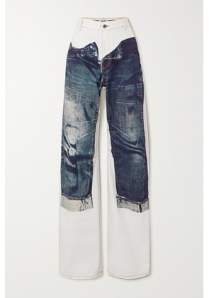 Jean Paul Gaultier - Printed High-rise Wide-leg Jeans - Blue - FR34,FR36,FR38,FR40,FR42,FR44