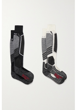 FALKE Ergonomic Sport System - Sk2 Set Of Two Jacquard-knit Ski Socks - Black - IT 35/36,IT 37/38,IT 39/40,IT 41/42