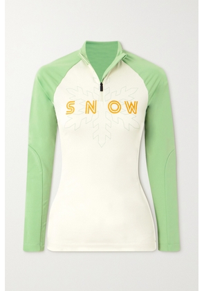 FALKE Ergonomic Sport System - Embroidered Stretch Recycled-jersey Ski Top - Green - x small,small,medium,large,x large