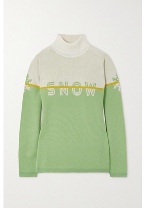 FALKE Ergonomic Sport System - Damen Intarsia-knit Turtleneck Sweater - Green - x small,small,medium,large,x large