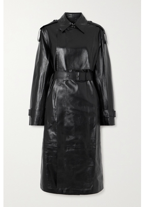 Mackage - Adriana Double-breasted Belted Leather Trench Coat - Black - x small,small,medium,large