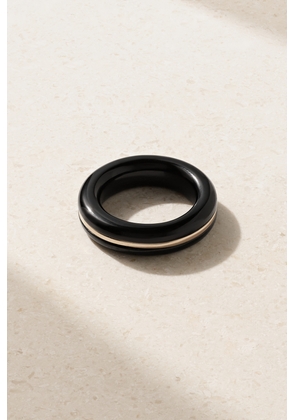 By Pariah - + Net Sustain Essential Stacking 14-karat Recycled Gold And Onyx Ring - Black - 51,52,53,54