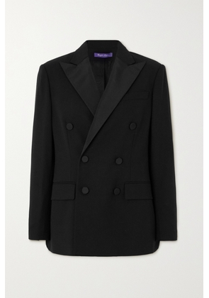 Ralph Lauren Collection - Shelden Double-breasted Twill-trimmed Wool-crepe Blazer - Black - US0,US2,US4,US6,US8,US10