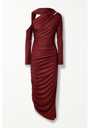 Cult Gaia - Kumasi Cutout Crystal-embellished Stretch-jersey Gown - Burgundy - x small,small,medium,large,x large