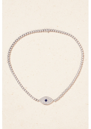 Anita Ko - Evil Eye 18-karat White Gold, Sapphire And Diamond Choker - One size