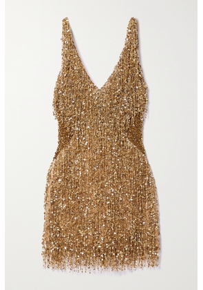 Naeem Khan - Gatsby Embellished Tulle Mini Dress - Gold - US2,US4,US6,US8,US10,US12