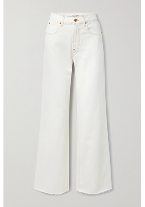 SLVRLAKE - + Net Sustain Grace Frayed High-rise Wide-leg Jeans - White - 25,26,27,28,29,30,31