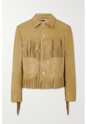 Polo Ralph Lauren - Fringed Leather Jacket - Brown - x small,small,medium,large