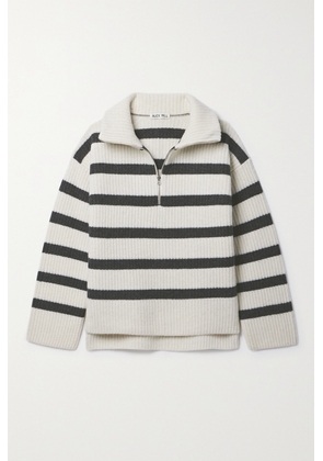 Alex Mill - Felix Striped Merino Wool Half-zip Sweater - Ivory - x small,small,medium,large,x large
