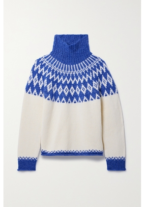 Alex Mill - Bailey Fair Isle Merino Wool-blend Turtleneck Sweater - Blue - x small,small,medium,large,x large