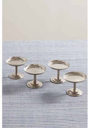 Gohar World - Set Of Four Stainless Steel Dessert Stems - Silver - One size