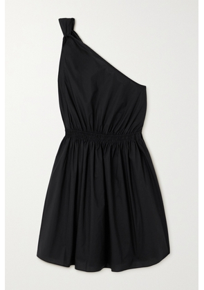 Matteau - + Net Sustain Twisted One-shoulder Organic Cotton Mini Dress - Black - 1,2,3,4,5