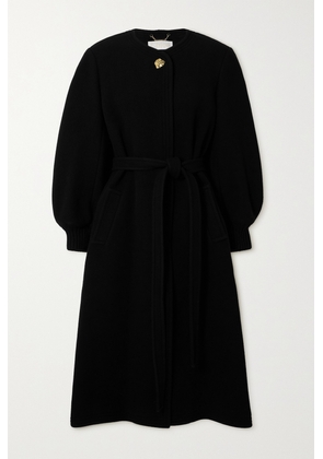 Chloé - Embellished Belted Wool-blend Coat - Black - FR34,FR36,FR38,FR40,FR42,FR44,FR46