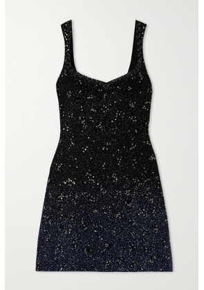 Clio Peppiatt - Galaxy Embellished Stretch-mesh Mini Dress - Blue - x small,small,medium,large,x large