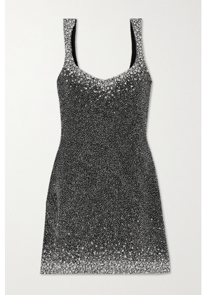 Clio Peppiatt - Embellished Stretch-mesh Mini Dress - Black - x small,small,medium,large,x large