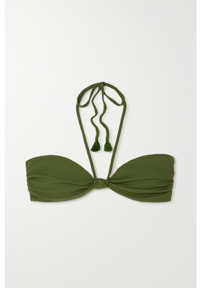 Johanna Ortiz - + Net Sustain Rafiki Tasseled Ribbed Halterneck Bikini Top - Green - x small,small,medium,large,x large