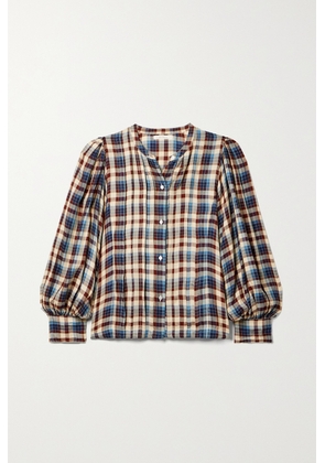 DÔEN - Harlow Pintucked Checked Woven Blouse - Multi - x small,small,medium,large,x large