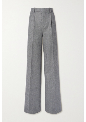 SAINT LAURENT - Houndstooth Wool Wide-leg Pants - Gray - FR34,FR36,FR38,FR42