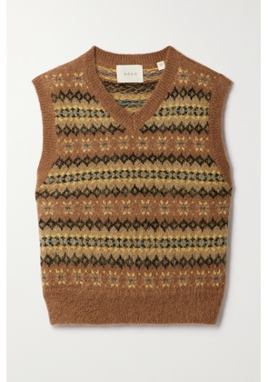 DÔEN - Kenley Fair Isle Knitted Vest - Brown - x small,small,medium,large,x large