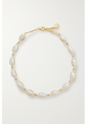 Anissa Kermiche - Serpent De Perles Gold-plated Pearl Anklet - White - One size