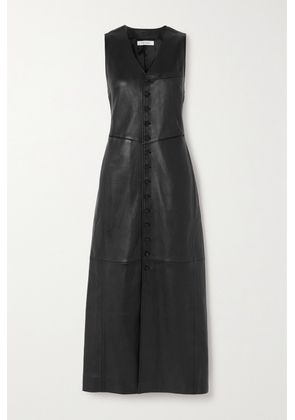 FRAME - Paneled Leather Midi Dress - Black - xx small,x small,small,medium,large,x large