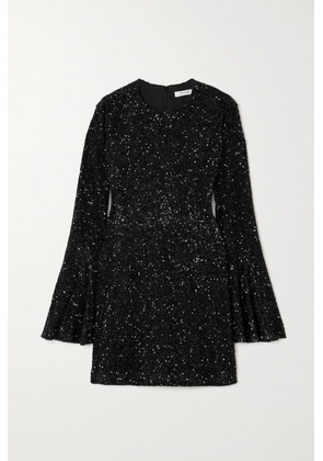 FRAME - Sequined Crepe Mini Dress - Black - x small,small,medium,large,x large