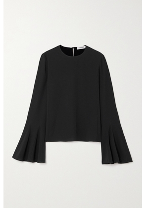 FRAME - Fluted Crepe Blouse - Black - xx small,x small,small,medium,large,x large