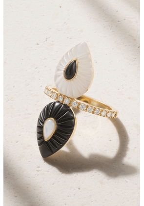 L’Atelier Nawbar - W2 18-karat Gold, Mother-of-pearl, Onyx And Diamond Ring - 6,7