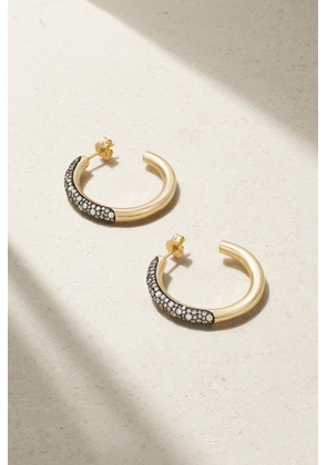 Lucy Delius - Dark Side Of The Moon Rhodium-plated 14-karat Recycled Gold Diamond Hoop Earrings - One size