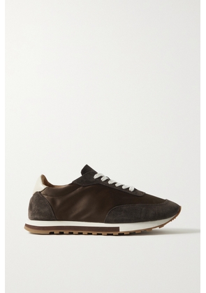 The Row - Owen Runner Satin, Suede And Leather Sneakers - Brown - IT35,IT36,IT36.5,IT37,IT37.5,IT38,IT38.5,IT39,IT39.5,IT40,IT40.5,IT41,IT41.5
