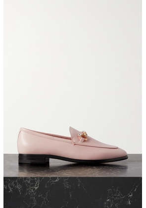 Gucci - Jordaan Horsebit-detailed Crystal-embellished Leather Loafers - Pink - IT37,IT39,IT40