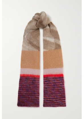 Missoni - Striped Mohair-blend Scarf - Brown - One size