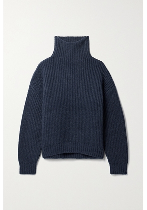 Anine Bing - Sydney Ribbed-knit Turtleneck Sweater - Blue - x small,small,medium,large