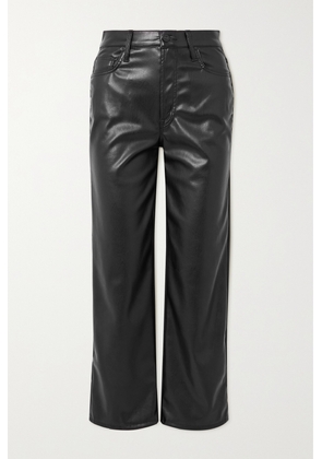 Mother - + Net Sustain The Rambler Cropped Faux Leather Wide-leg Pants - Black - 23,24,25,26,27,28,29,30,31,32